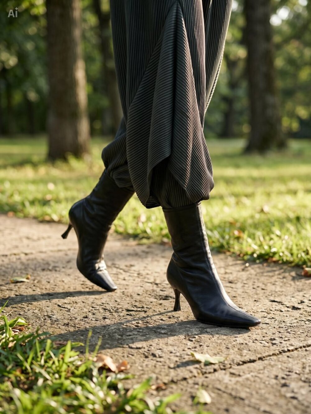 Ladies size 9 Spring Black Leather zip up Ankle‎ Boots